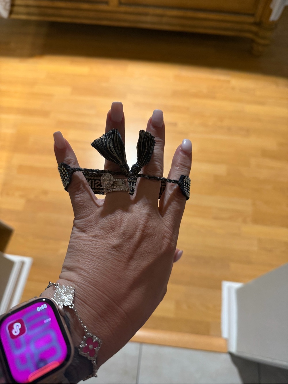 Dior Black and White embellished sparkly Logo Bracelet - Picture 12 of 14